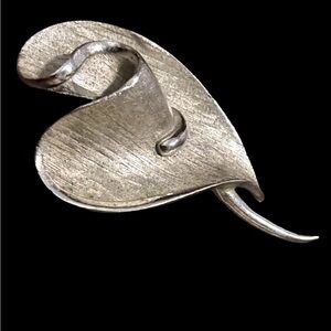Elegant Mid- Century Morten - Romantic Coro Silver Leaf Brooch